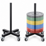 Soporte Vertical Para Discos Olímpicos 50 Mm Con Ruedas