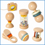 Set Juguetes Sensoriales De Madera Para Bebé 7 Piezas