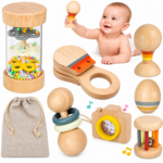 Set Juguetes Sensoriales De Madera Para Bebé 7 Piezas - Imagen 3