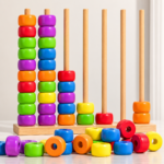 Juego Apilable de Madera Clasificación de Colores Didáctico - Imagen 4