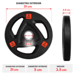 Par Discos Olímpicos Grip 5 Kg C/U Total 10 Kg - Imagen 2