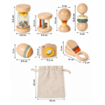 Set Juguetes Sensoriales De Madera Para Bebé 7 Piezas - Imagen 2