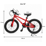 Bicicleta Aro 16 Niño o Niña Deportiva Con Frenos - Imagen 3