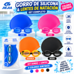 Set de Natación Gorro de Silicona y Lentes para Piscina - Imagen 2
