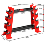 Rack Organizador Mancuernas Y Barras Soporte 4 Niveles Gym - Imagen 2