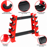 Rack Organizador Mancuernas Y Barras Soporte 4 Niveles Gym - Imagen 3