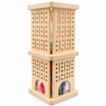 Juego de Equilibrio Torre de Madera con Palitos de Colores - Imagen 6