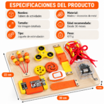 Tablero Montessori de Madera con Actividades Sensoriales - Imagen 4