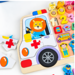 Juego Didáctico Montessori 6 En 1 De Madera Pesca Puzzle Números - Imagen 6