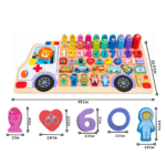 Juego Didáctico Montessori 6 En 1 De Madera Pesca Puzzle Números - Imagen 2