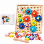 Juego Didáctico de Engranajes Montessori de Madera