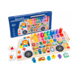 Juego Didáctico Montessori 6 En 1 De Madera Pesca Puzzle Números