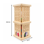Juego de Equilibrio Torre de Madera con Palitos de Colores - Imagen 2
