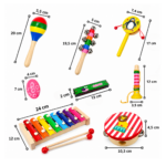 Set de Instrumentos Musicales de Madera Infantil Didáctico - Imagen 2